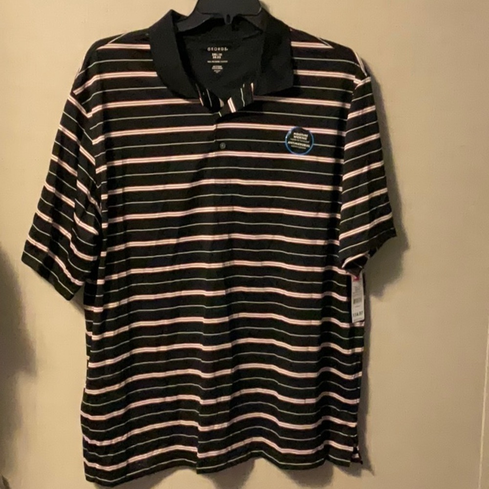 George Black and Pink Polo Shirt Classic Style